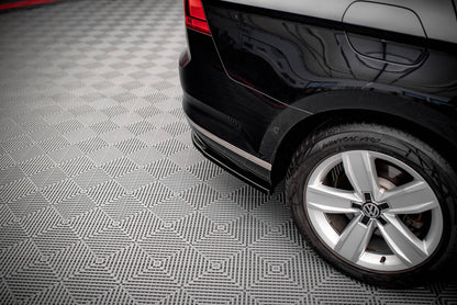 Heck Ansatz Flaps Diffusor für Volkswagen Passat B8 Facelift Carbon Look