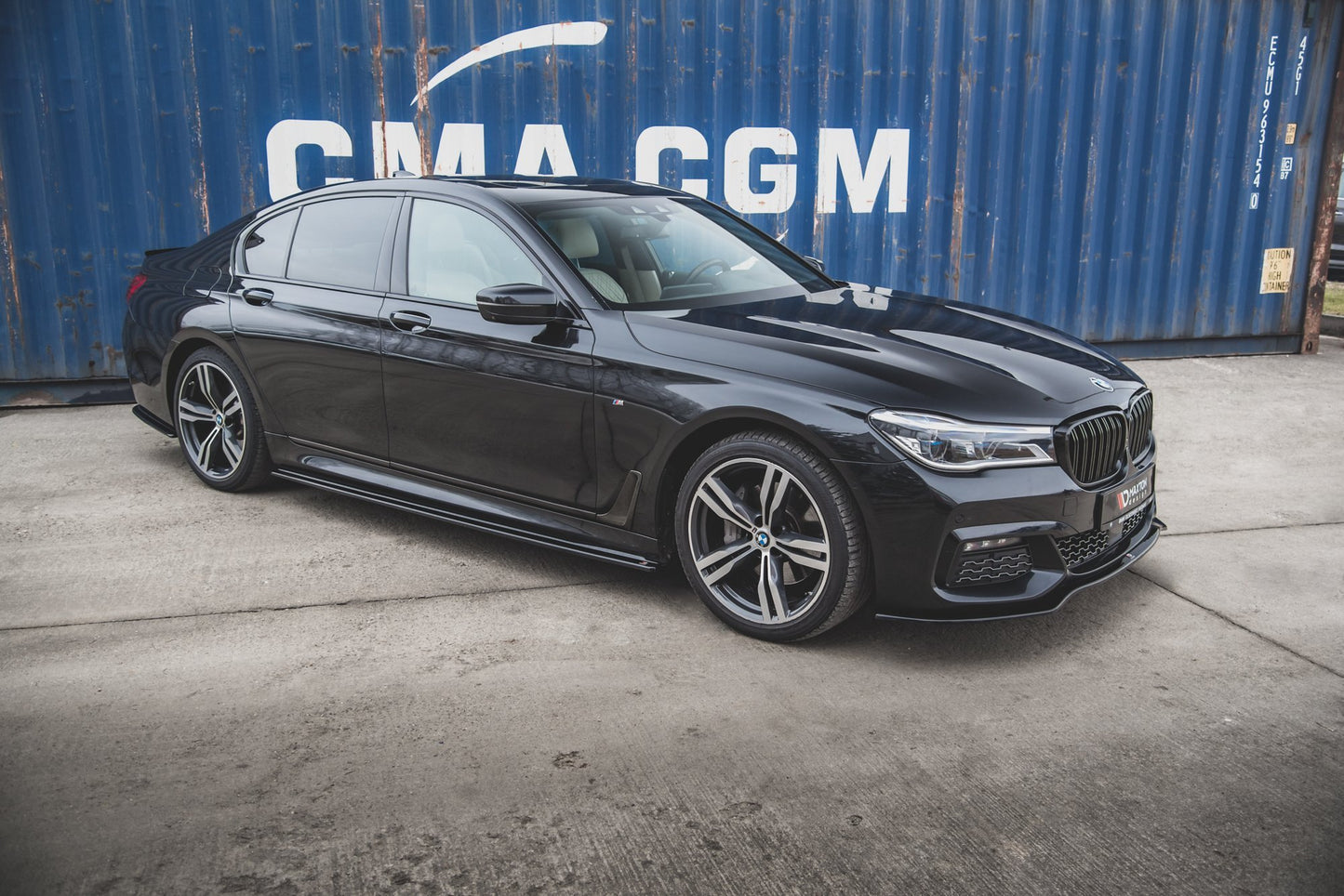 Seitenschweller Ansatz für BMW 7 M-Paket G11 schwarz matt