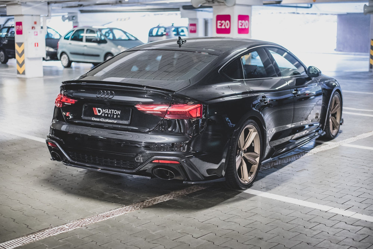 Seitenschweller Ansatz für Audi RS5 Sportback F5 Facelift schwarz matt