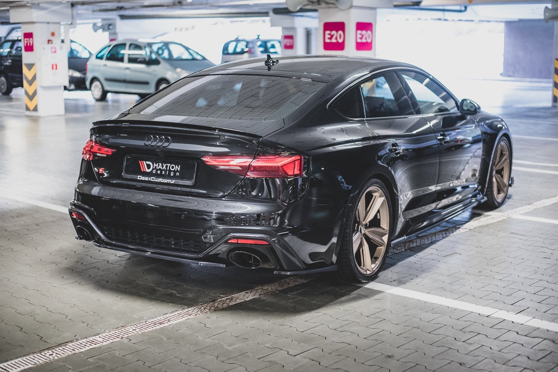 Seitenschweller Ansatz für Audi RS5 Sportback F5 Facelift schwarz matt