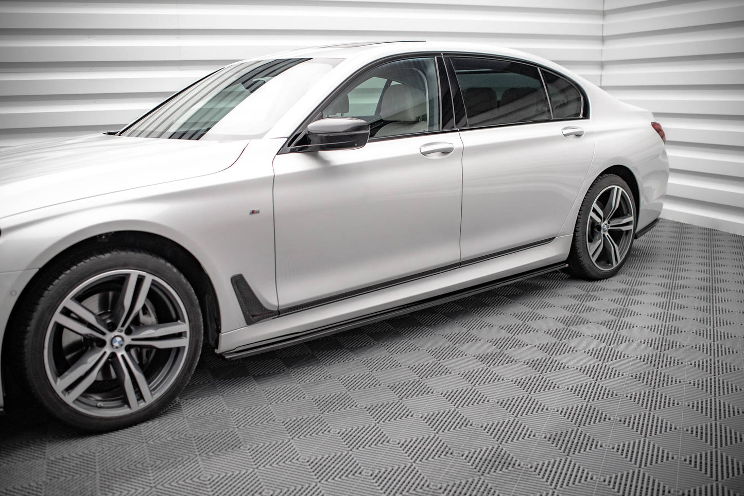 Seitenschweller Ansatz für BMW 7 Lang M-Paket G12 schwarz matt