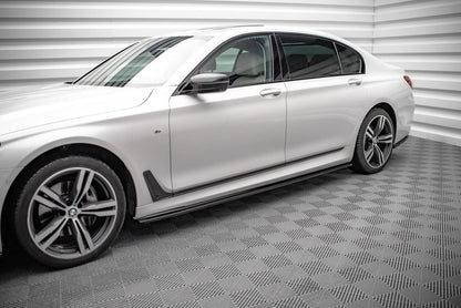 Seitenschweller Ansatz für BMW 7 Lang M-Paket G12 schwarz matt