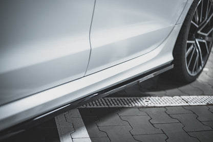 Seitenschweller Ansatz für V.2 für Audi RS6 C7 schwarz Hochglanz