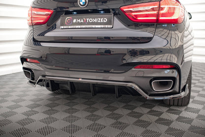 Mittlerer Diffusor Heck Ansatz DTM Look für BMW X6 M-Paket F16 schwarz Hochglanz