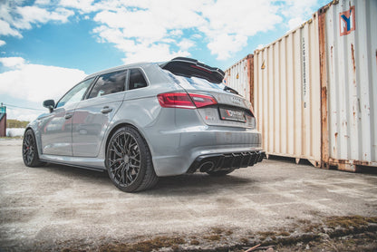 Diffusor Heck Ansatz für Audi RS3 8V Sportback schwarz matt