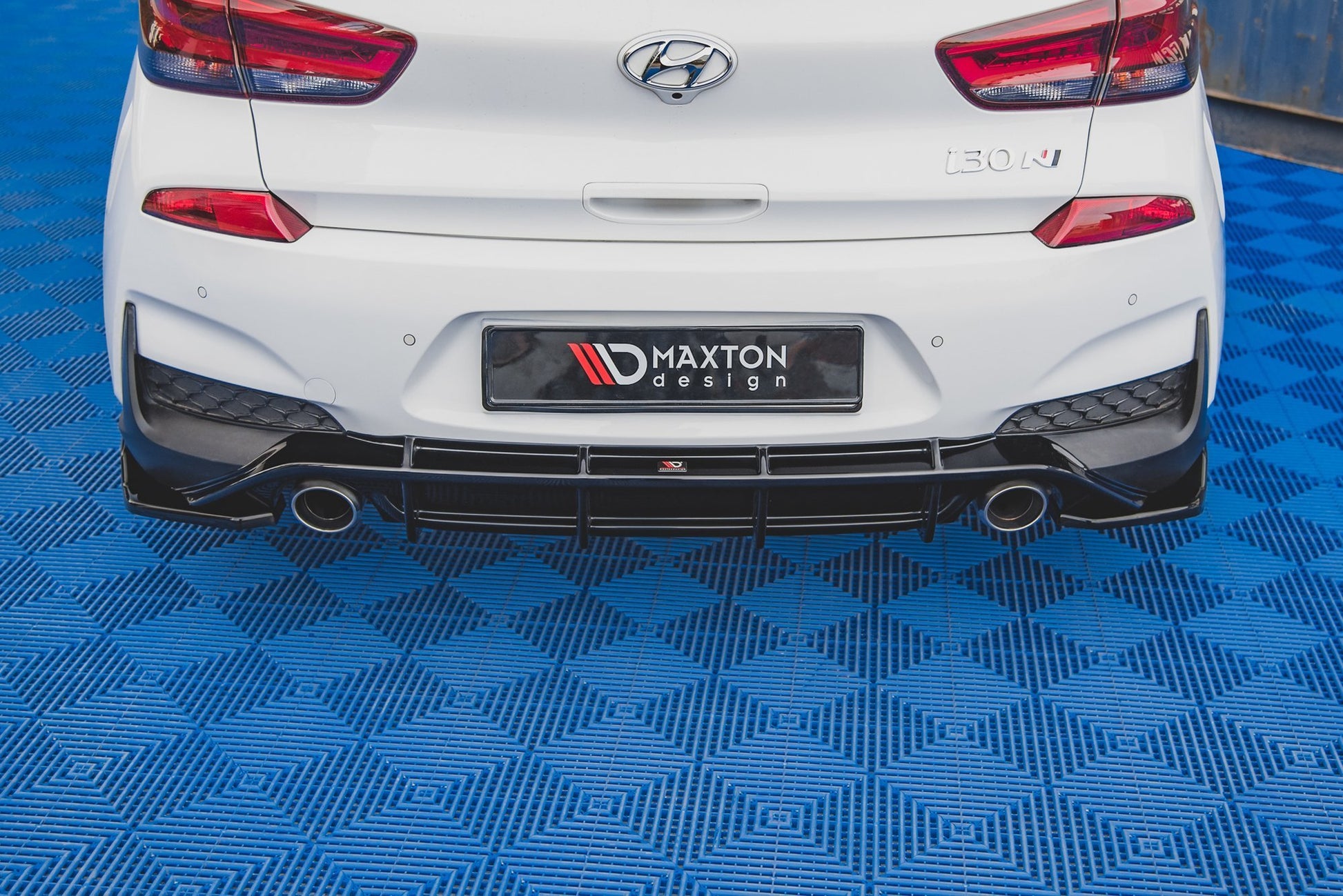 Heck Ansatz Flaps Diffusor V.4 für Hyundai I30 N Mk3 Hatchback schwarz matt