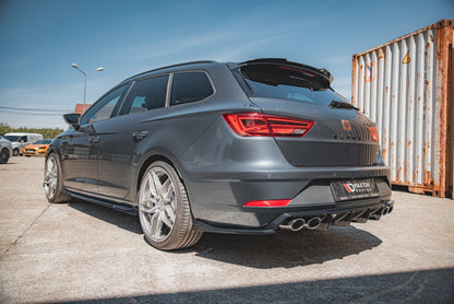 Heck Ansatz Flaps Diffusor V.3 für Seat Leon Cupra Mk3 FL Sportstourer schwarz Hochglanz