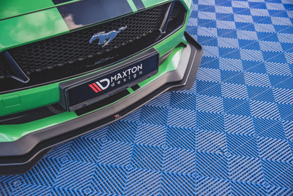 Street Pro Front Ansatz für V.1 für  + Flaps Ford Mustang GT Mk6 Facelift schwarz Hochglanz