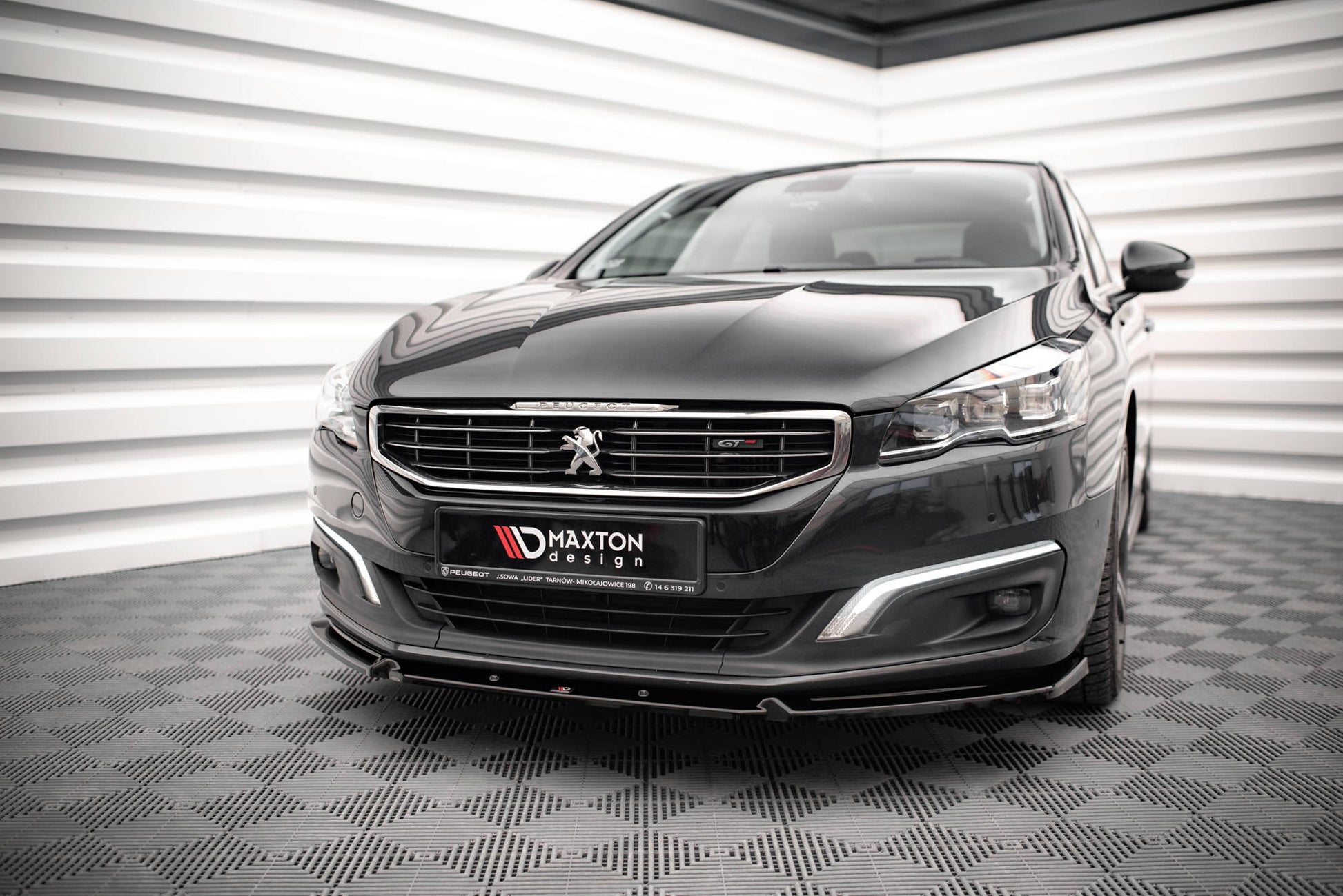 Front Ansatz V.1 für Peugeot 508 GT Mk1 Facelift schwarz Hochglanz