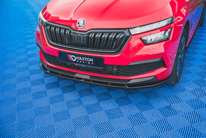 Front Ansatz V.2 für Skoda Kamiq schwarz Hochglanz