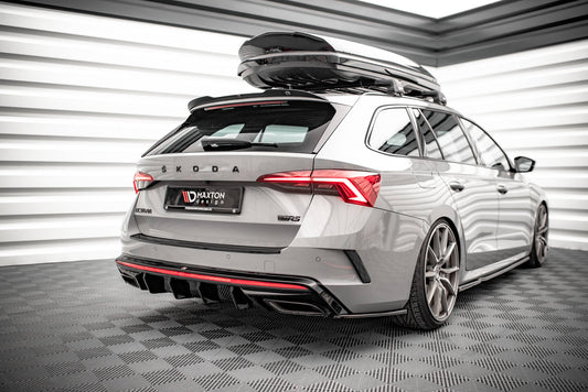 Heck Ansatz Flaps Diffusor V.4 für Skoda Octavia RS Mk4 Carbon Look