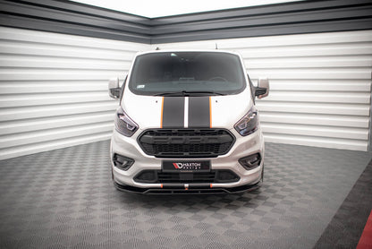Front Ansatz für Ford Transit Custom ST-Line Mk1 Facelift schwarz Hochglanz