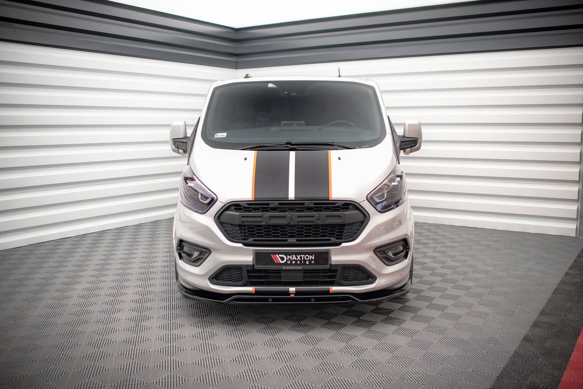 Front Ansatz für Ford Transit Custom ST-Line Mk1 Facelift Carbon Look