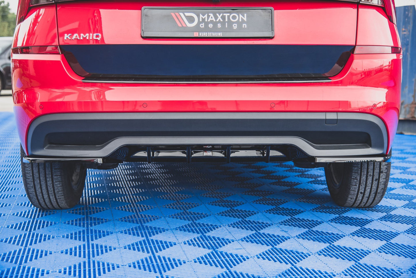 Diffusor Heck Ansatz für Skoda Kamiq schwarz matt