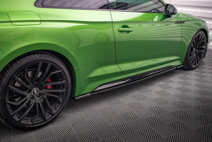 Seitenschweller Ansatz für Audi RS5 Coupe F5 Facelift schwarz Hochglanz