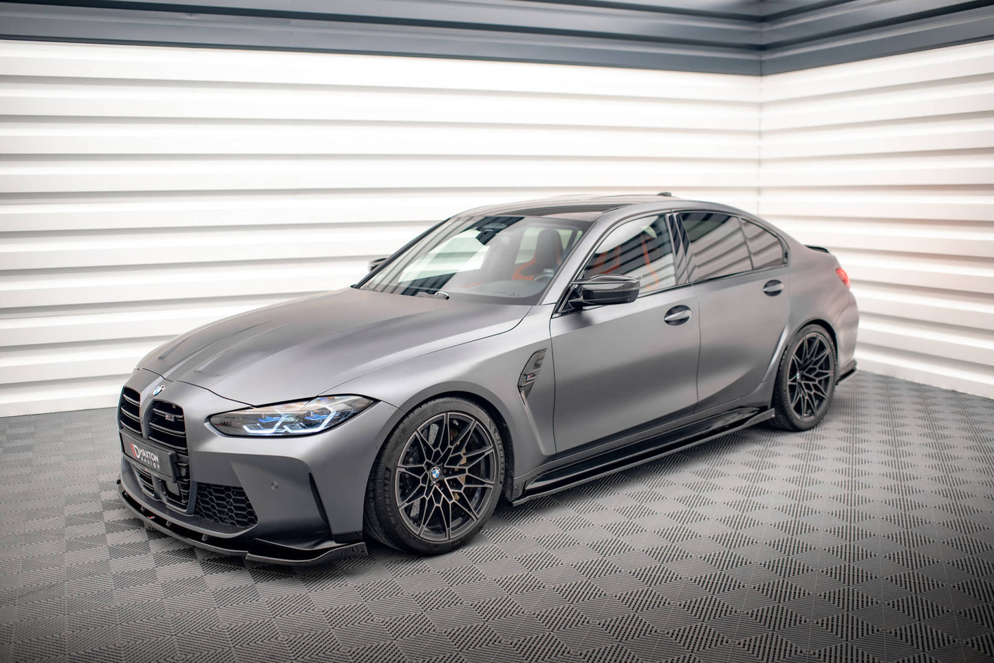 Seitenschweller Ansatz für V.2 für BMW M3 G80 schwarz Hochglanz