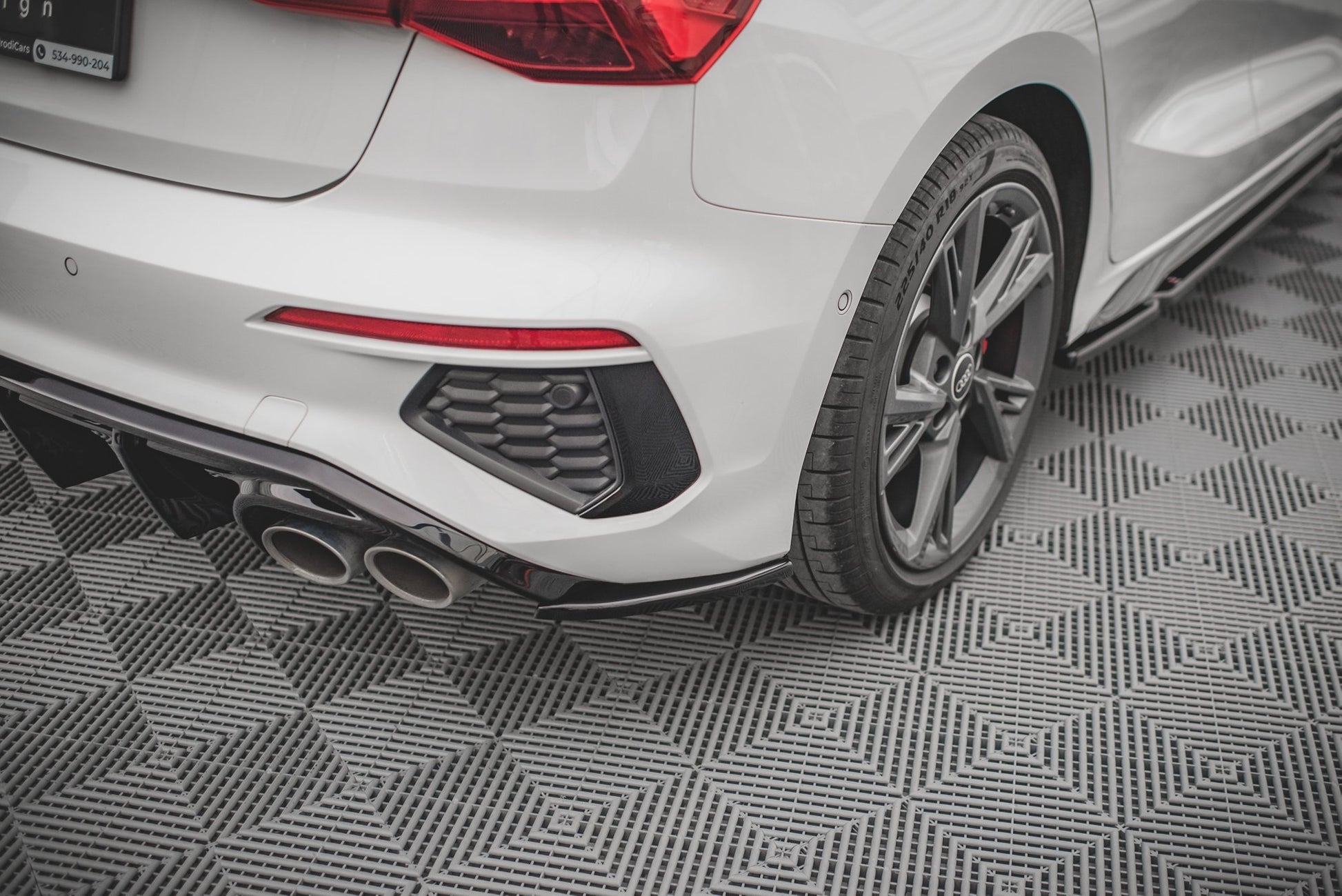 Heck Ansatz Flaps Diffusor V.2 für Audi S3 Sportback 8Y schwarz matt