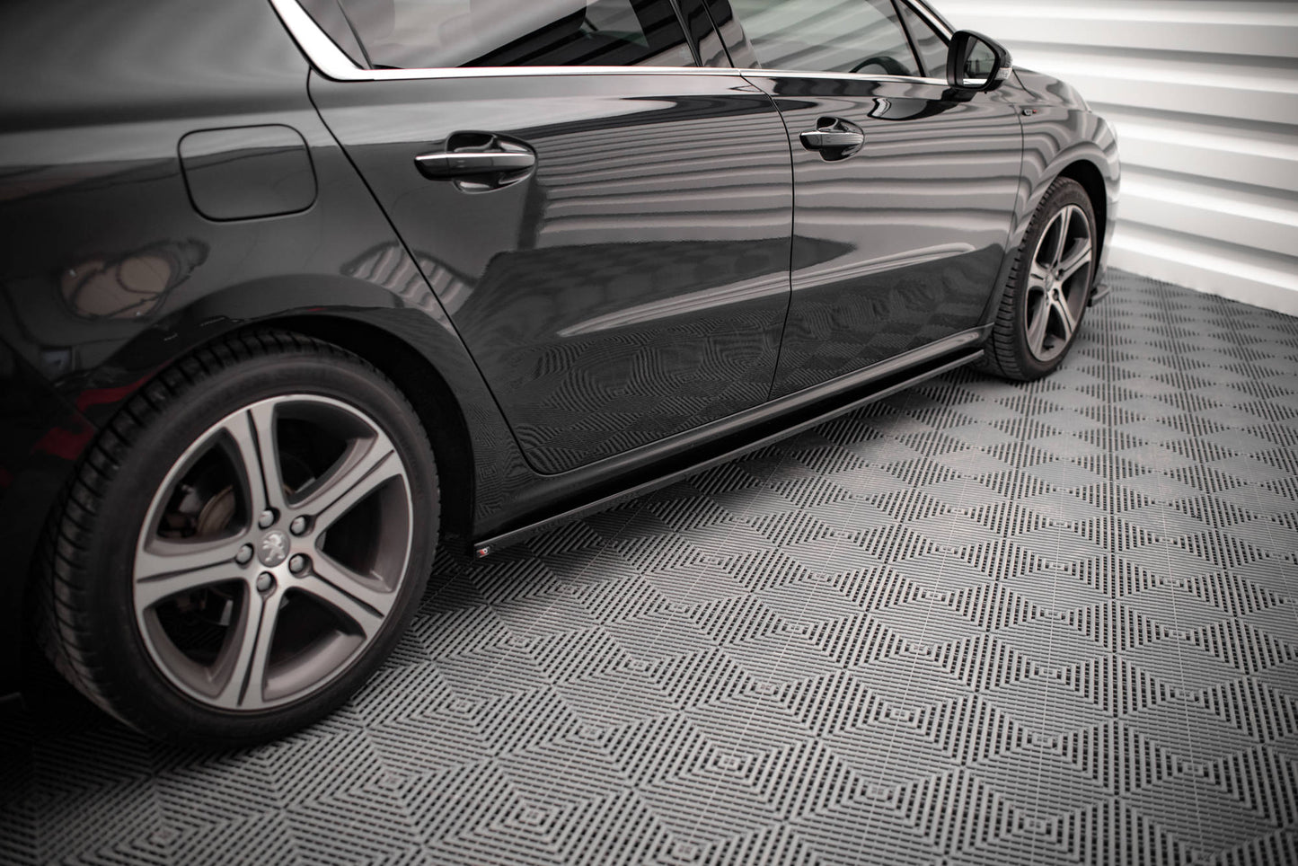Seitenschweller Ansatz für Peugeot 508 GT Mk1 Facelift schwarz Hochglanz