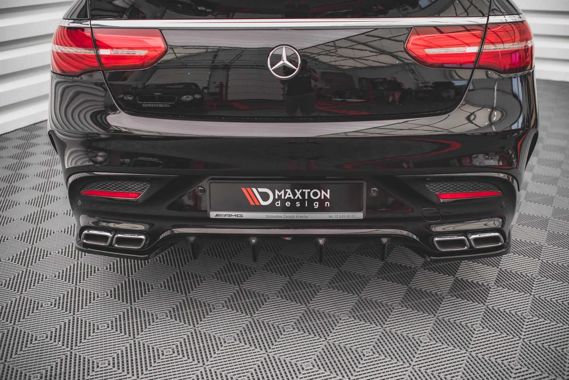 Heck Ansatz Flaps Diffusor V.1 für Mercedes-Benz GLE Coupe 63 AMG C292 Carbon Look