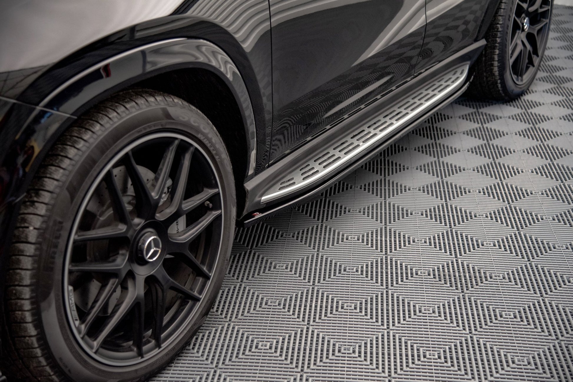 Seitenschweller Ansatz für Mercedes-AMG GLE Coupe C167 schwarz matt