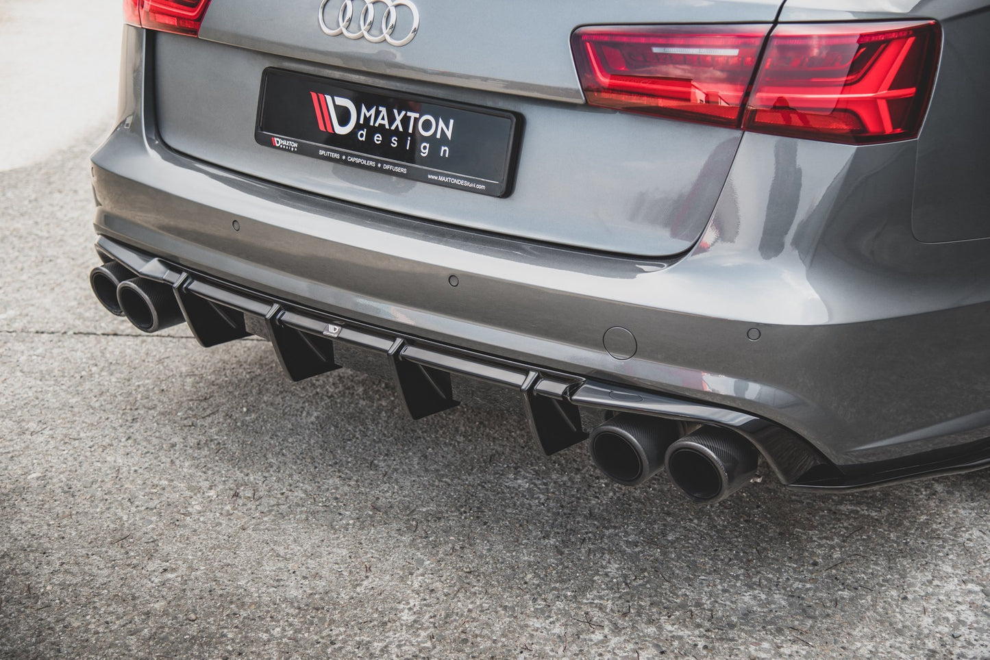 Diffusor Heck Ansatz für Audi S6 / A6 S-Line C7 FL schwarz Hochglanz