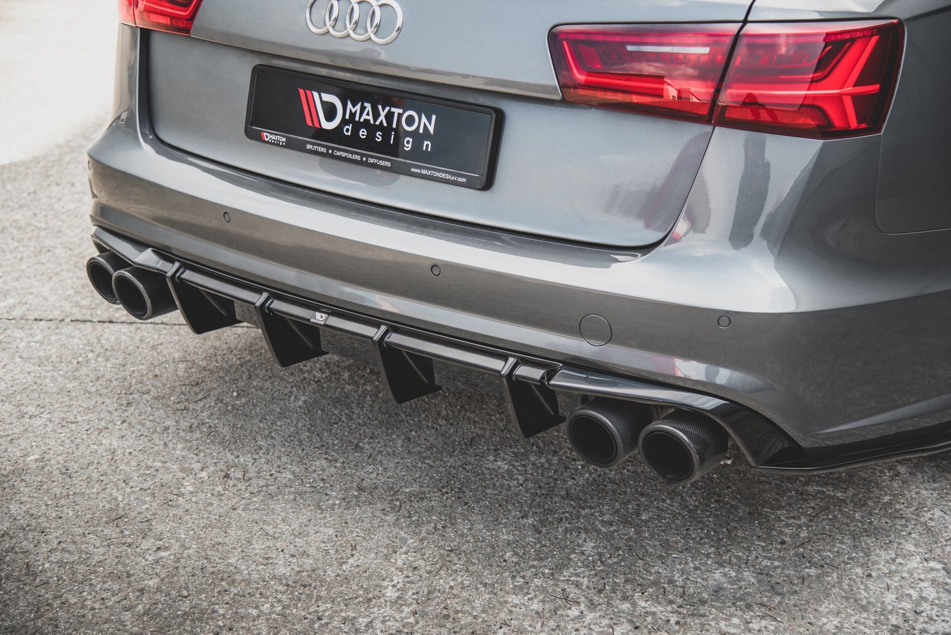 Diffusor Heck Ansatz für Audi S6 / A6 S-Line C7 FL schwarz Hochglanz