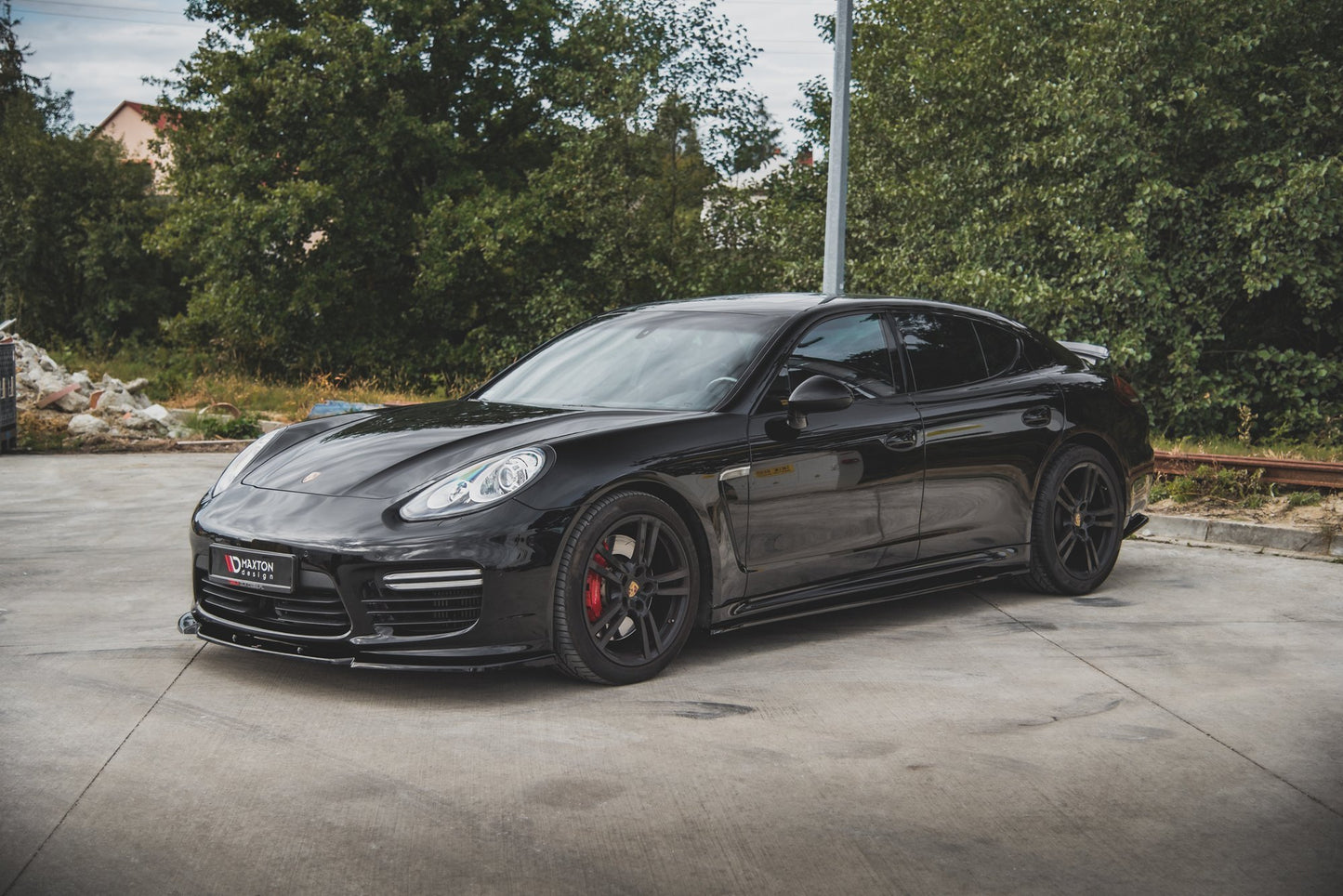 Seitenschweller Ansatz für V.2 für Porsche Panamera Turbo 970 Facelift schwarz matt