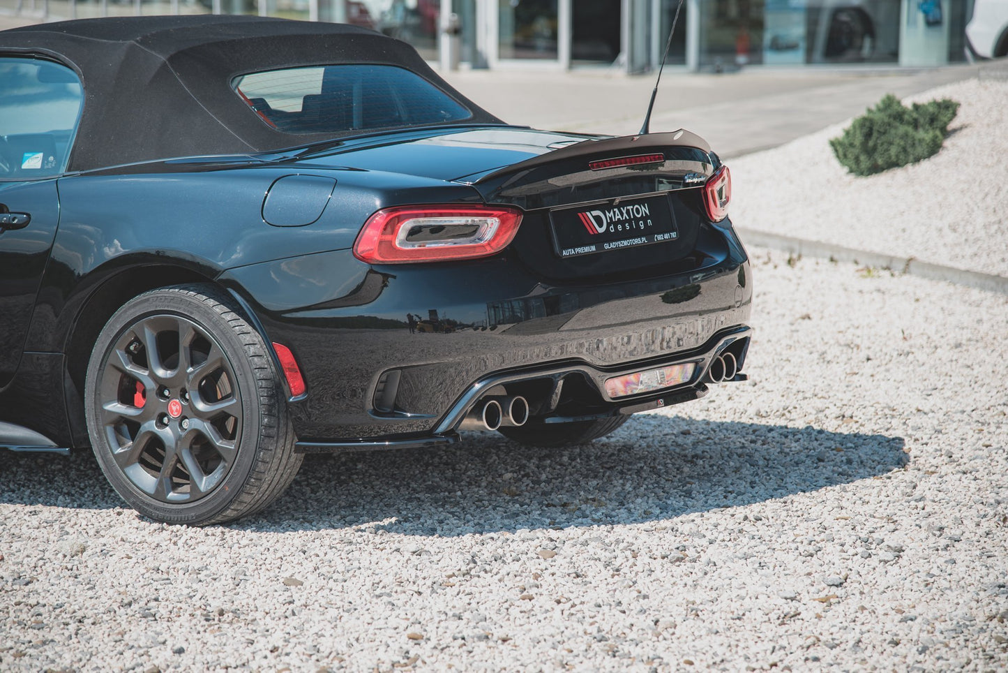 Heck Ansatz Flaps Diffusor für Fiat 124 Spider Abarth Carbon Look