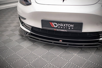 Front Ansatz V.3 für Tesla Model 3 schwarz Hochglanz