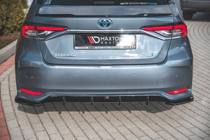 Heck Ansatz Flaps Diffusor für Toyota Corolla XII Limousine Carbon Look