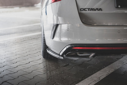 Heck Ansatz Flaps Diffusor V.1 für Skoda Octavia RS Mk4 schwarz matt