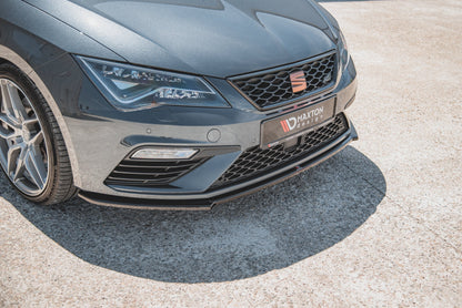 Front Ansatz V.4 für Seat Leon Cupra / FR Mk3 FL schwarz Hochglanz