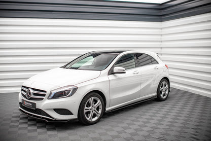 Seitenschweller Ansatz für V.1 für Mercedes-Benz A W176 schwarz matt