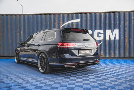 Mittlerer Diffusor Heck Ansatz DTM Look für Volkswagen Passat B8 schwarz matt