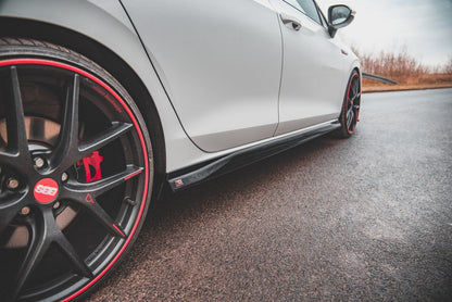 Seitenschweller Ansatz für V.3 für Volkswagen Golf 8 GTI schwarz Hochglanz