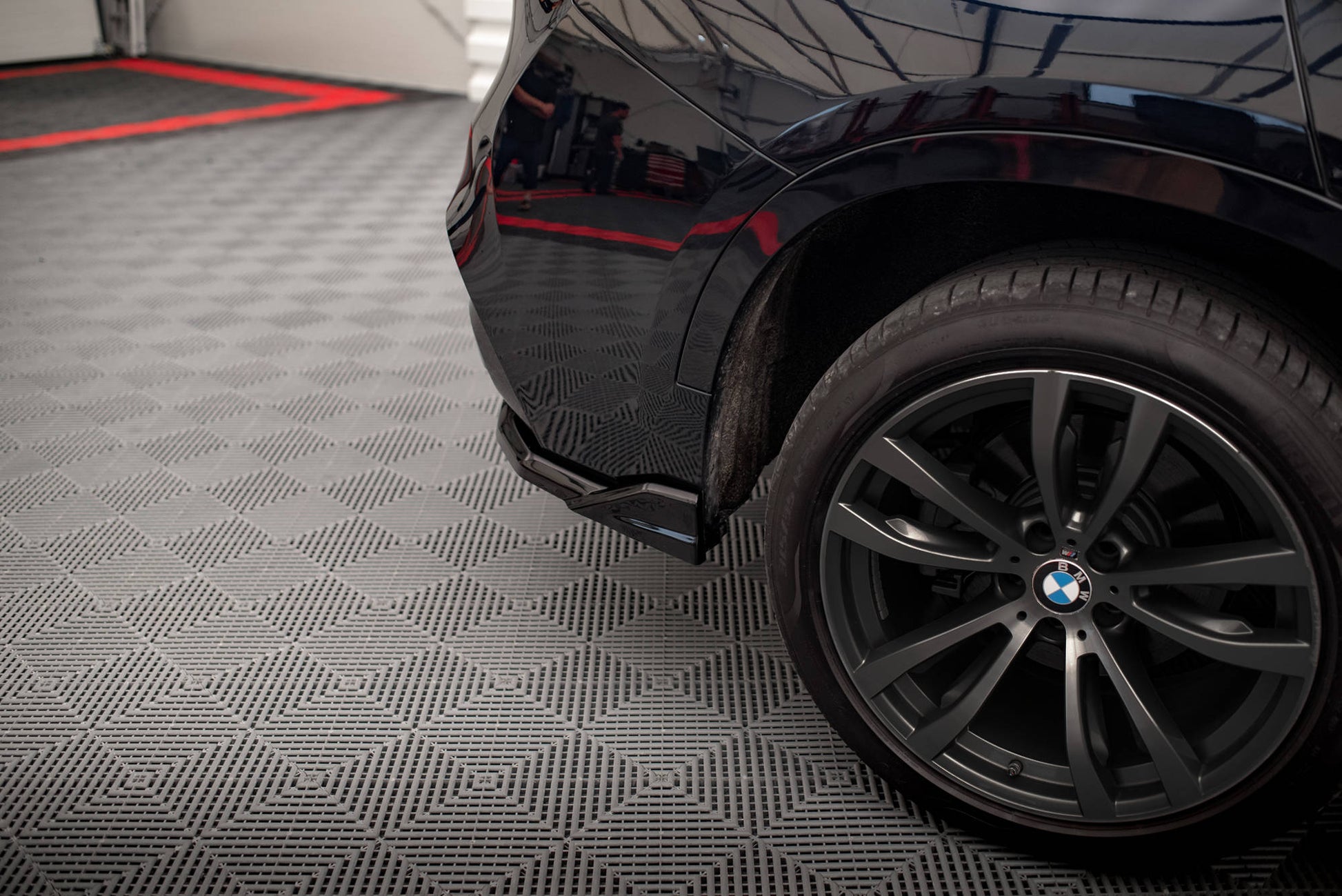 Mittlerer Diffusor Heck Ansatz DTM Look für BMW X6 M-Paket F16 schwarz matt
