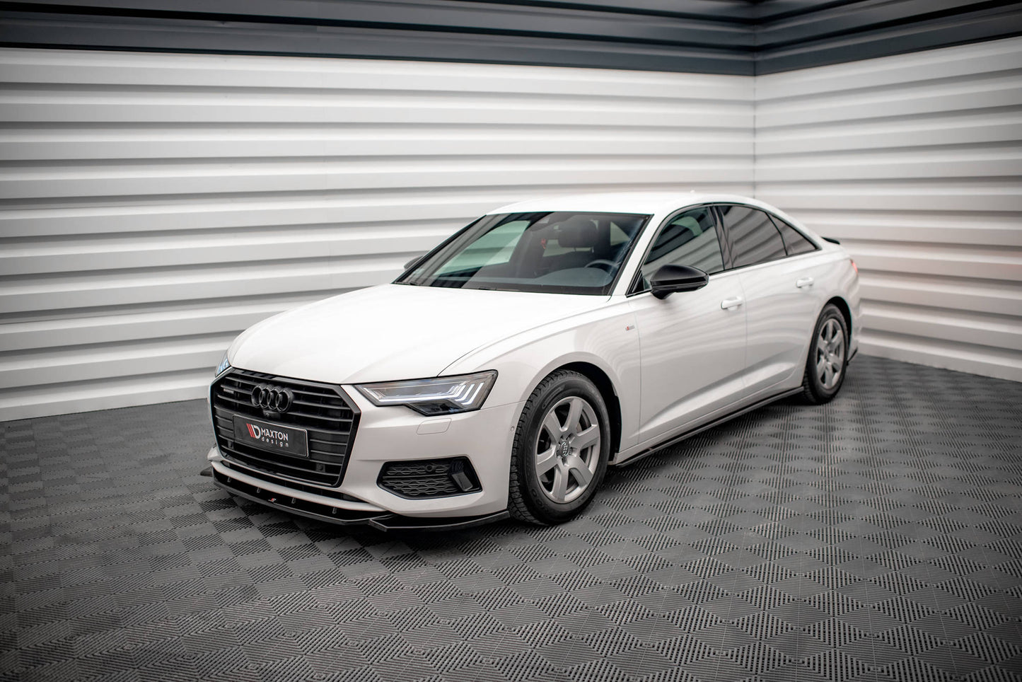 Seitenschweller Ansatz für Audi A6 C8 schwarz Hochglanz