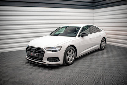 Seitenschweller Ansatz für Audi A6 C8 schwarz Hochglanz
