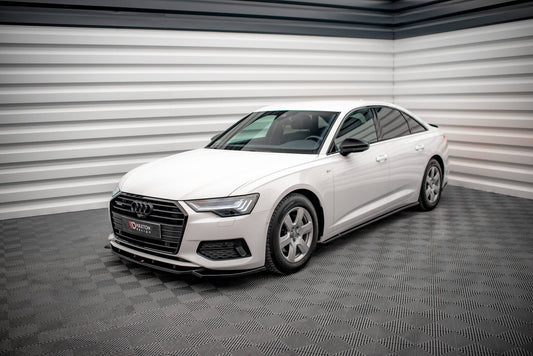 Seitenschweller Ansatz für Audi A6 C8 schwarz matt