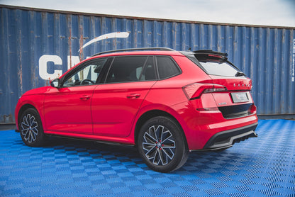 Heck Ansatz Flaps Diffusor für Skoda Kamiq Carbon Look