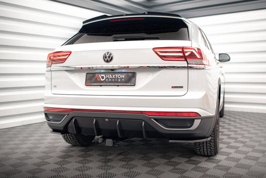 Diffusor Heck Ansatz für Volkswagen Atlas Cross Sport schwarz Hochglanz