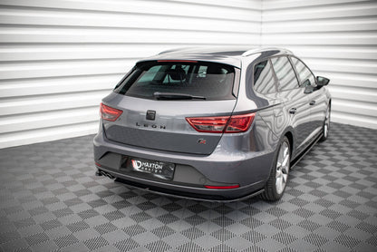 Heck Ansatz Flaps Diffusor V.1 für Seat Leon FR Sportstourer Mk3 schwarz matt