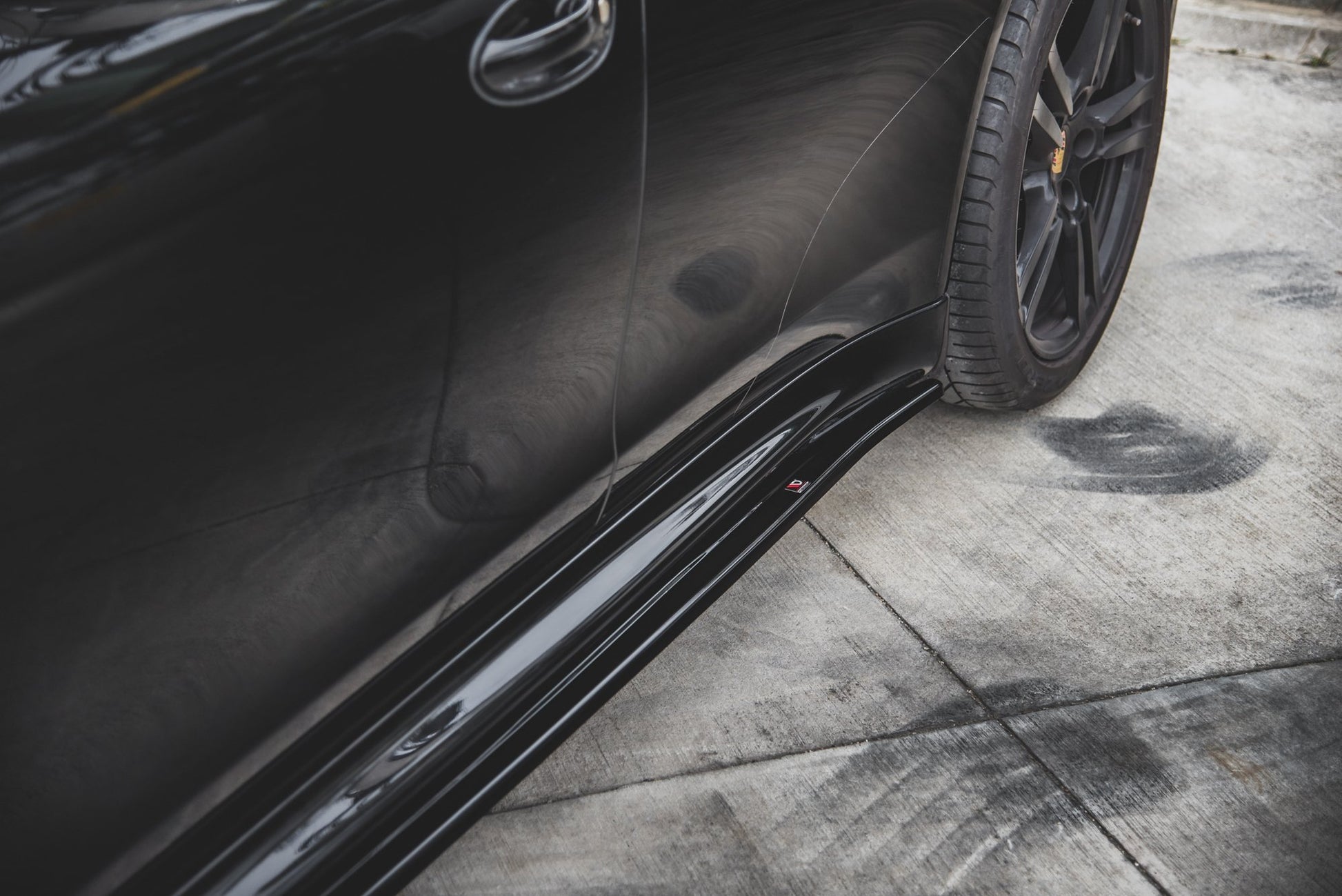 Seitenschweller Ansatz für V.2 für Porsche Panamera Turbo 970 Facelift schwarz Hochglanz