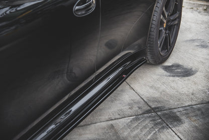 Seitenschweller Ansatz für V.2 für Porsche Panamera Turbo 970 Facelift schwarz Hochglanz