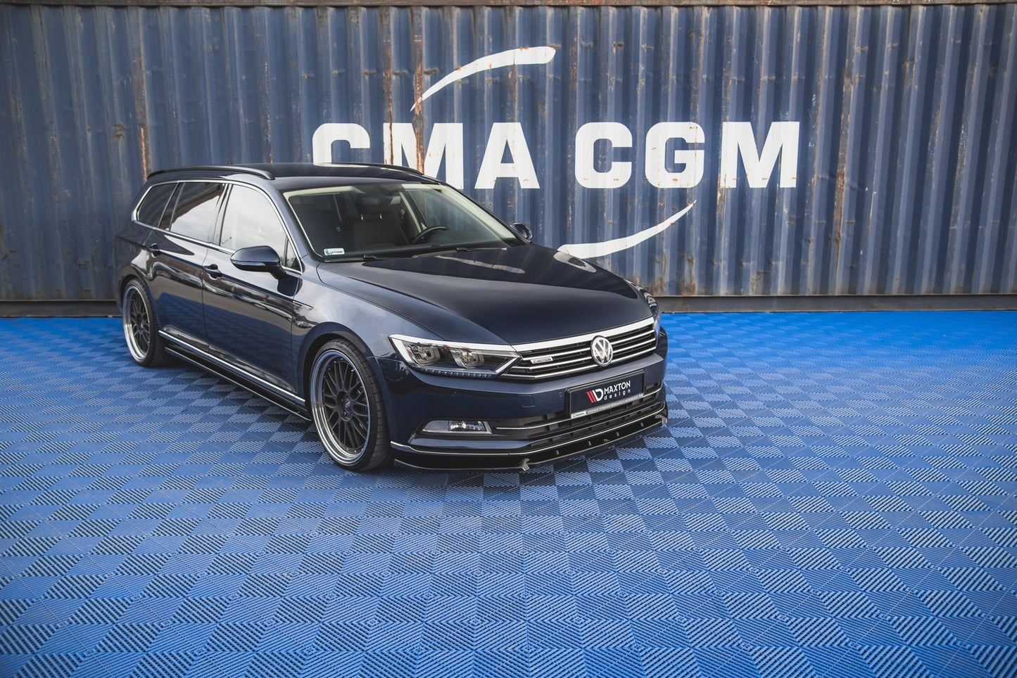Front Ansatz V.2 für Volkswagen Passat B8 schwarz Hochglanz
