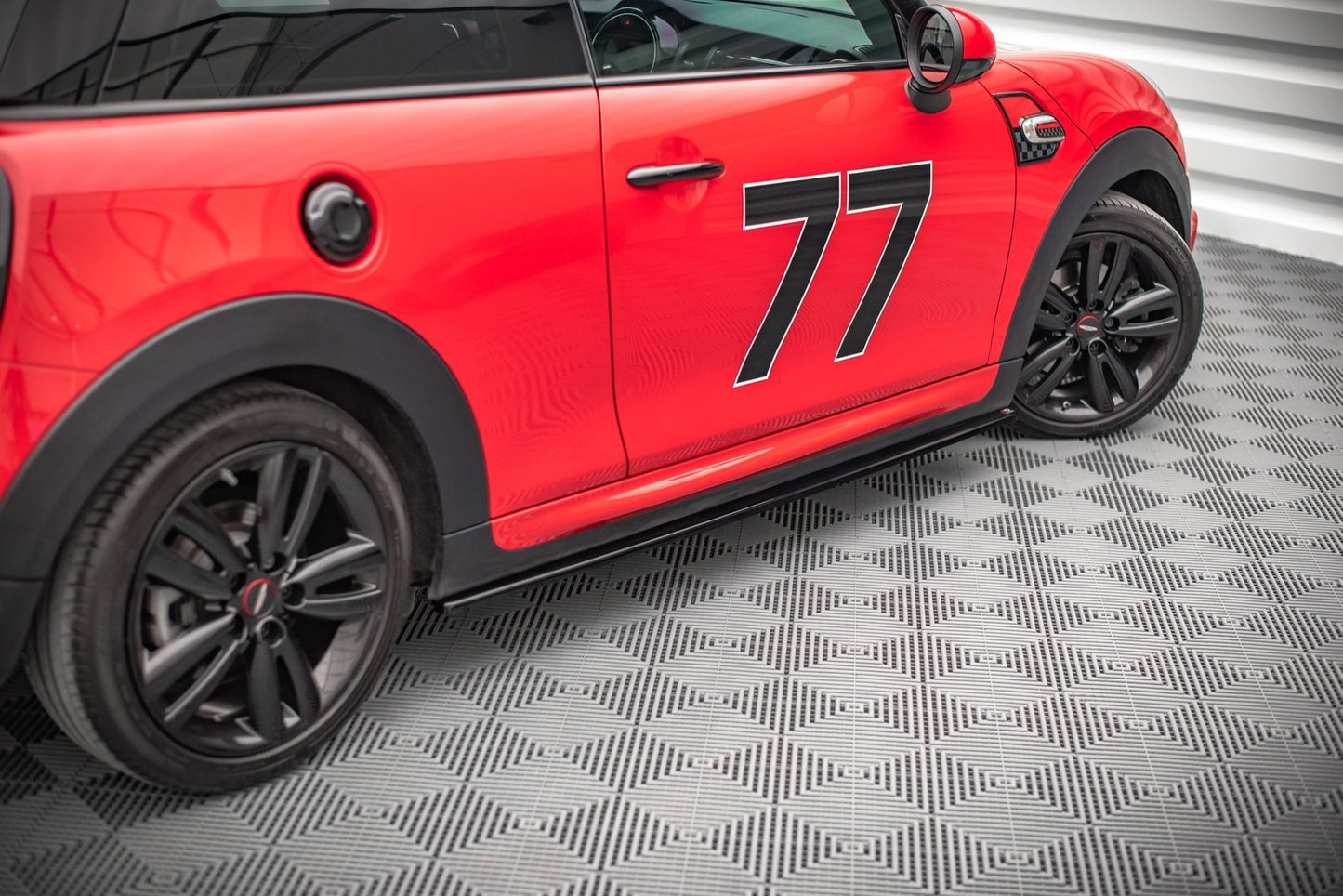 Seitenschweller Ansatz für Mini Cooper S John Cooper Works F56 schwarz matt