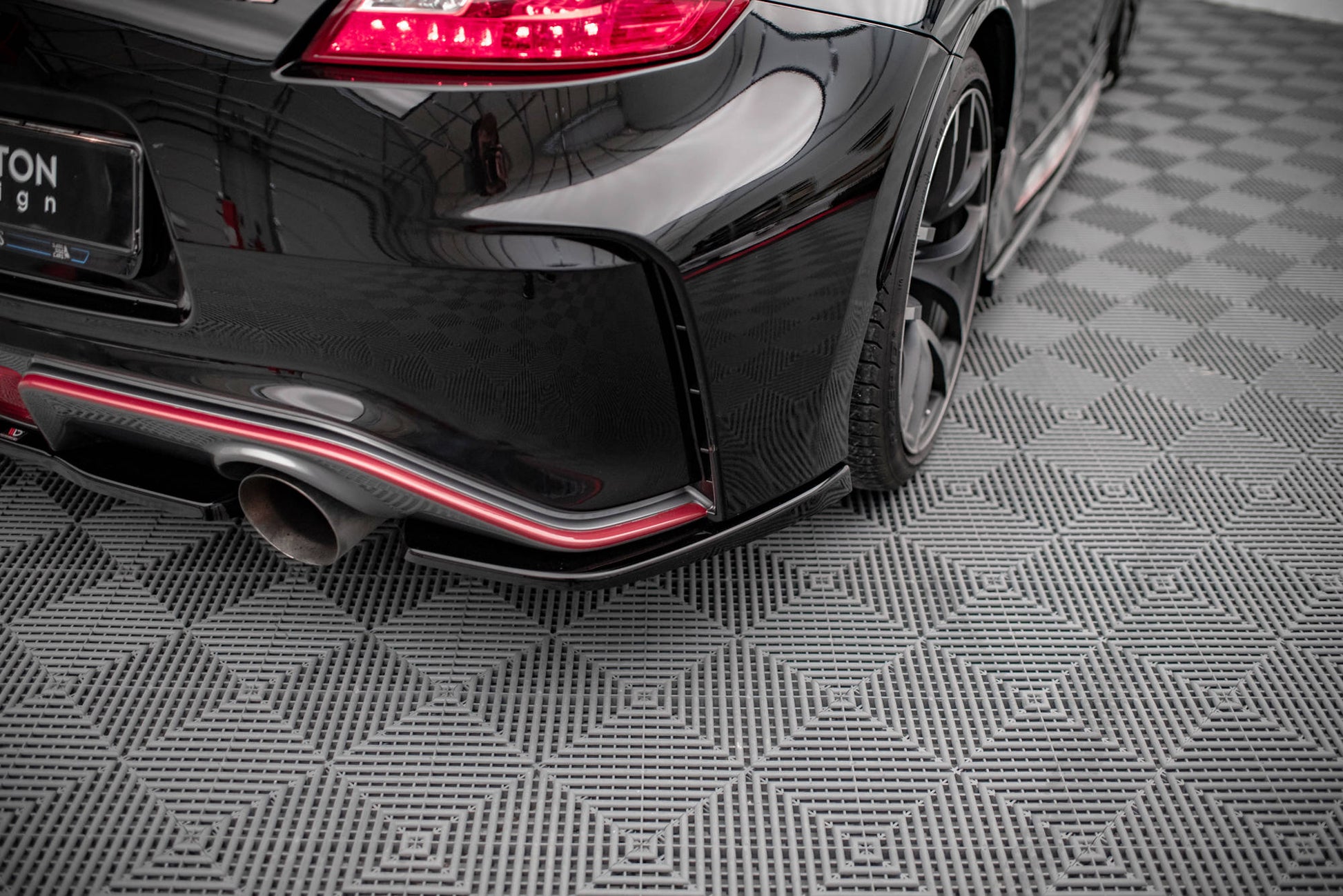 Heck Ansatz Flaps Diffusor für Nissan 370Z Nismo Facelift Carbon Look