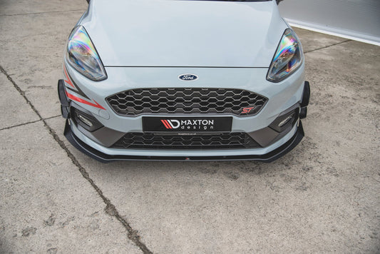 Robuste Racing Front Ansatz für passend für + Front Stoßstangen Racing Flaps passend für Ford Fiesta Mk8 ST / ST-Line schw...