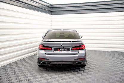 Mittlerer Diffusor Heck Ansatz für BMW 5er G30 Facelift M-Paket schwarz matt