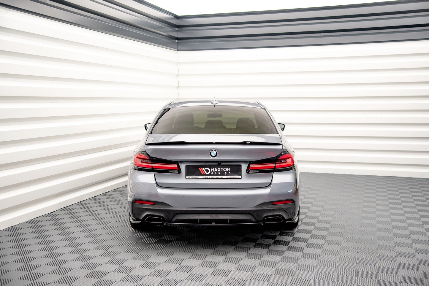 Heck Ansatz Flaps Diffusor für BMW 5er G30 Facelift M-Paket schwarz matt